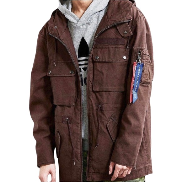 Men’s Alpha Industries Brown Parka - Picture 1 of 4